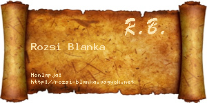 Rozsi Blanka névjegykártya